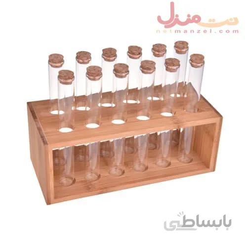 جا ادویه شیشه ای بامبوم مدل وانیلا