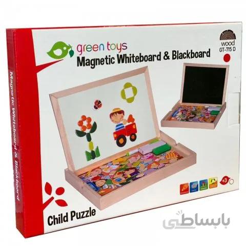 تخته سیاه و وایت برد دو طرفه مگنتی آموزشی کد GT-715D