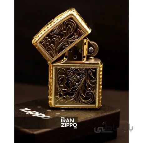 فندک اصل زیپو مدل 52243 | ژاپن | طرح گل قالی