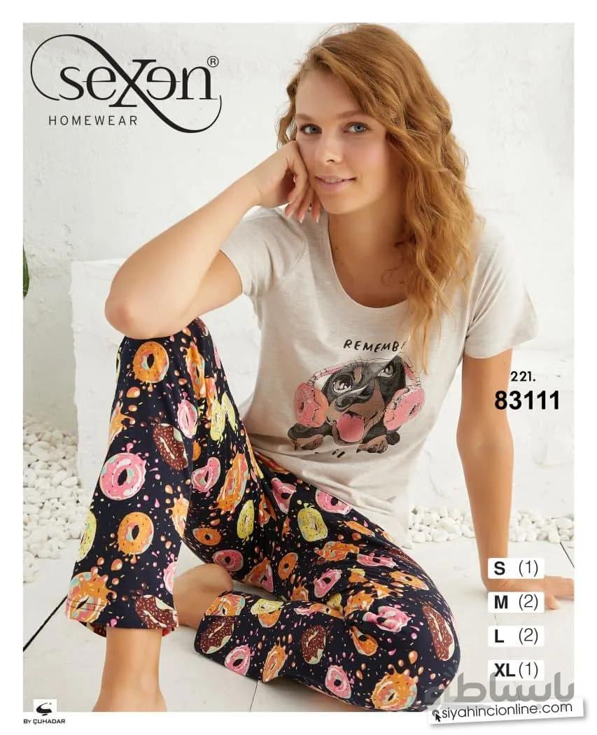 ست تیشرت و شلوار راحتی زنانه 83111 ترک | سکسن | Sexen