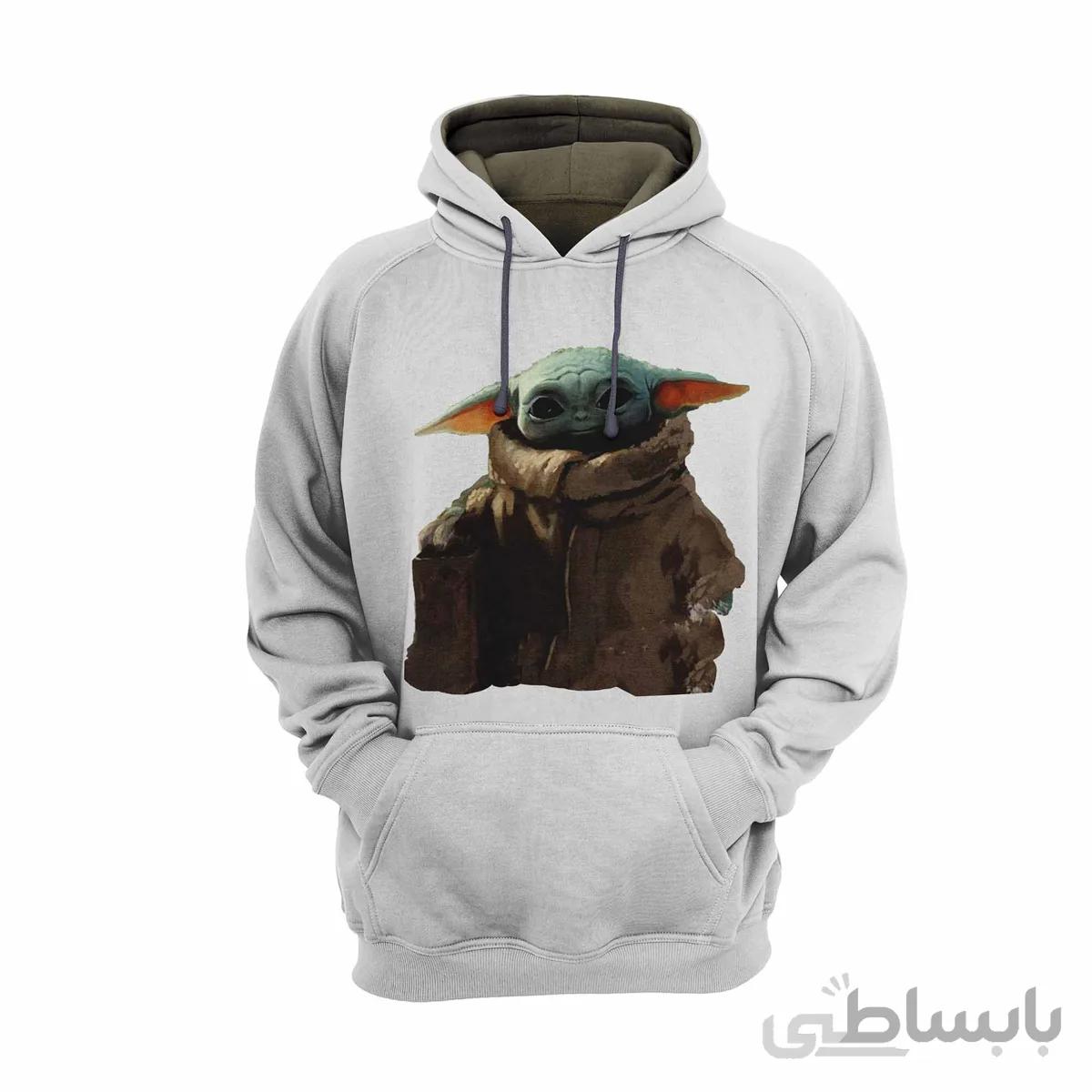 هودی سفید طرح سریال بیبی یودا Baby Yoda
