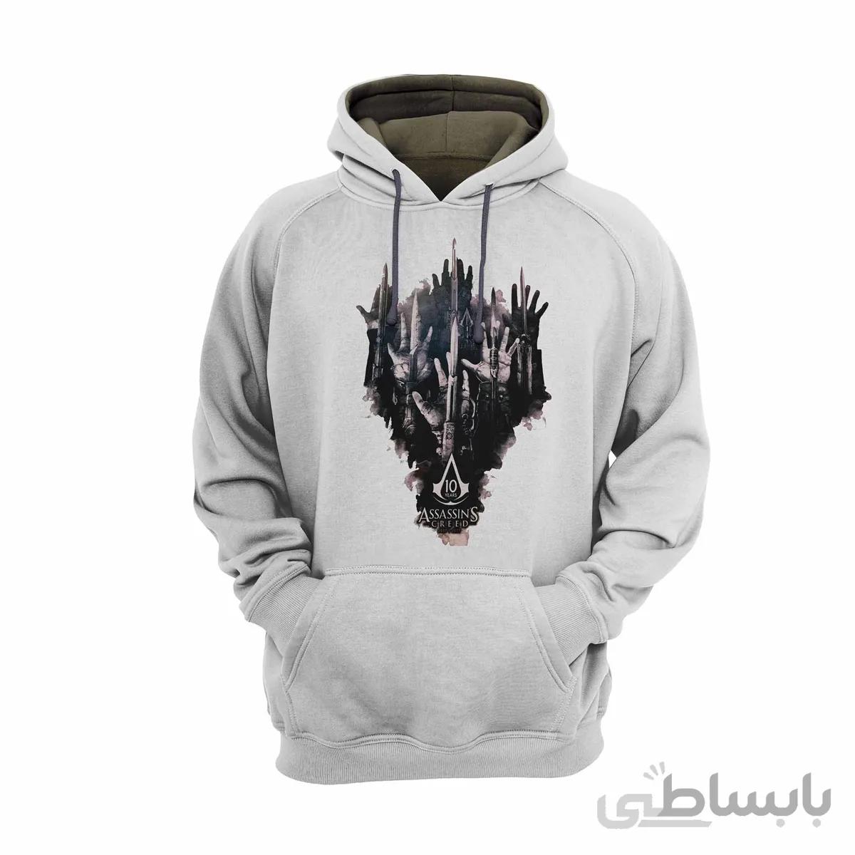 هودی سفید طرح بازی assassin's creed