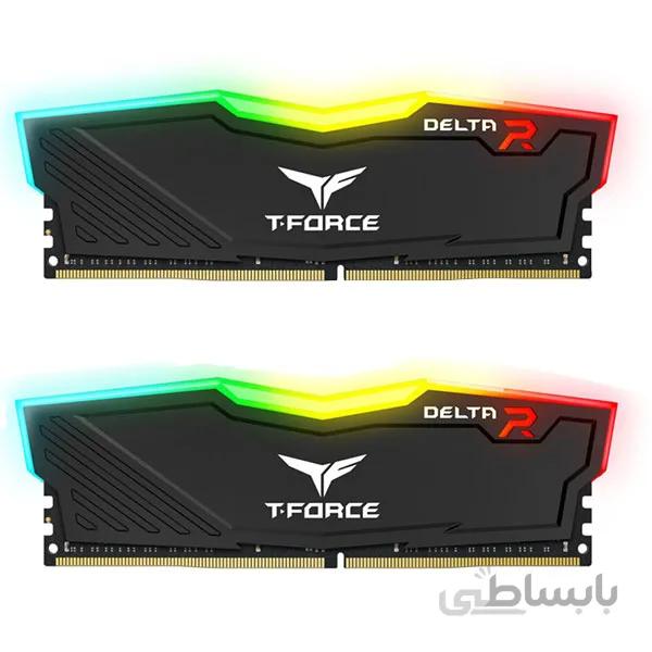 رم کامپیوتر DDR4 دو کاناله 3600 مگاهرتز CL18 تیم گروپ مدل DELTA RGB ظرفیت 16 گیگابایت ا Ram Desktop DDR4 Dual Channel 3600 MHz CL18 DELTA RGB Team Group Capacity 16 Gigabytes