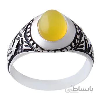 انگشتر نقره مردانه مدل عقیق شرف الشمس کد AM_195