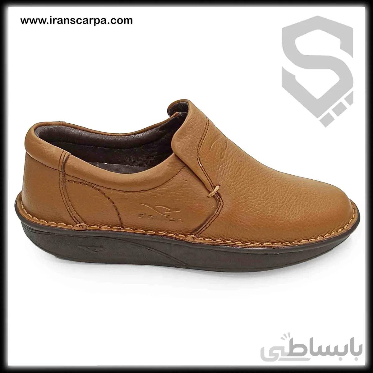 کفش طبی چرم مردانه مدل گاتا بی بند
