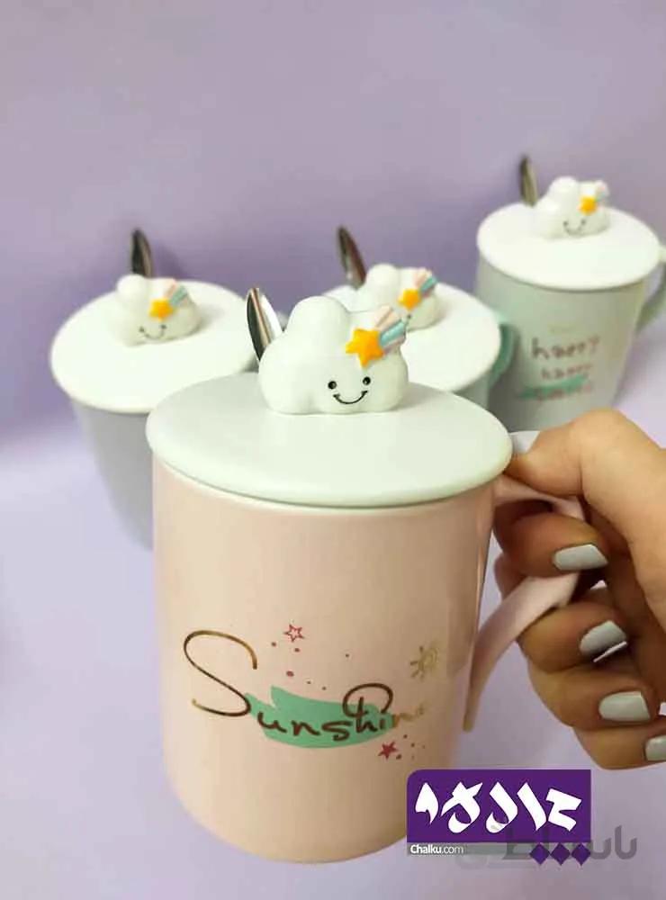 ماگ طرح ابر و رنگین کمان