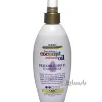 اسپری روغن نارگیل اوجی ایکس حالت دهنده و برطرف کننده وز ogx coconut miracle oil flexible hold hair spray