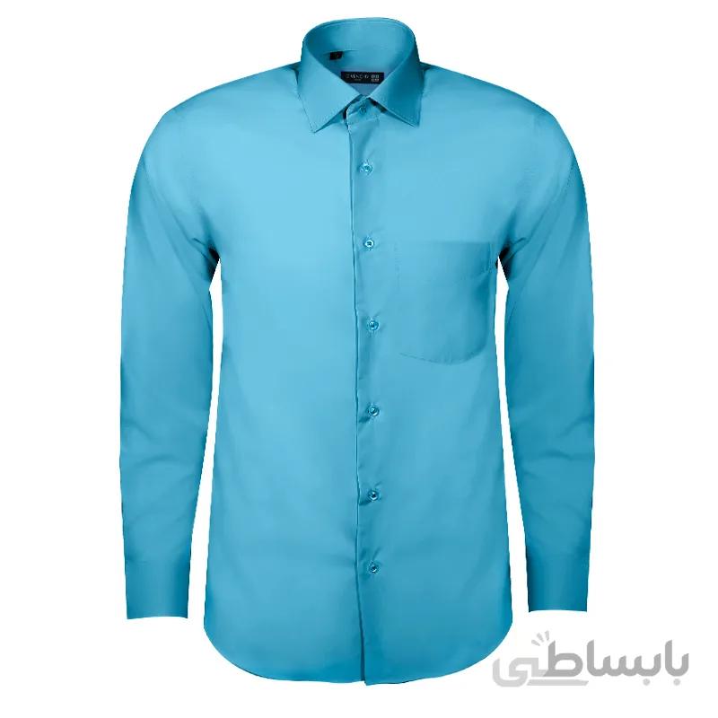 پیراهن آبی فیروزه ای مردانه – کد 119