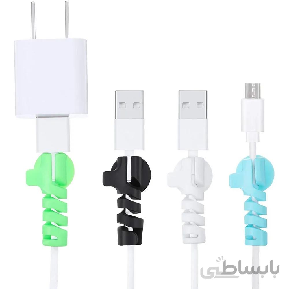 نگهدارنده و محافظ کابل فنری سیلیکونی بسته ۴ عددی