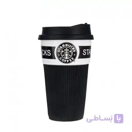 ماگ سرامیکی استارباکس با درپوش سیلیکونی طرح اکولایف
