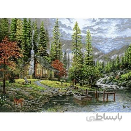 نخ و نقشه تابلو فرش طبیعت کد 92