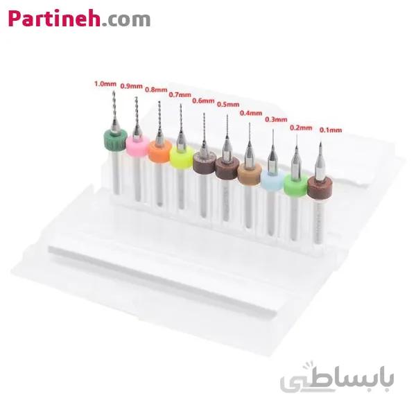 ست مته مینیاتوری آلیاژ سخت 0.1 تا 1 میلیمتر ا 0.1 - 1 mm High Quality Hard Alloy PCB Print Circuit Board Carbide Micro Drill Bit