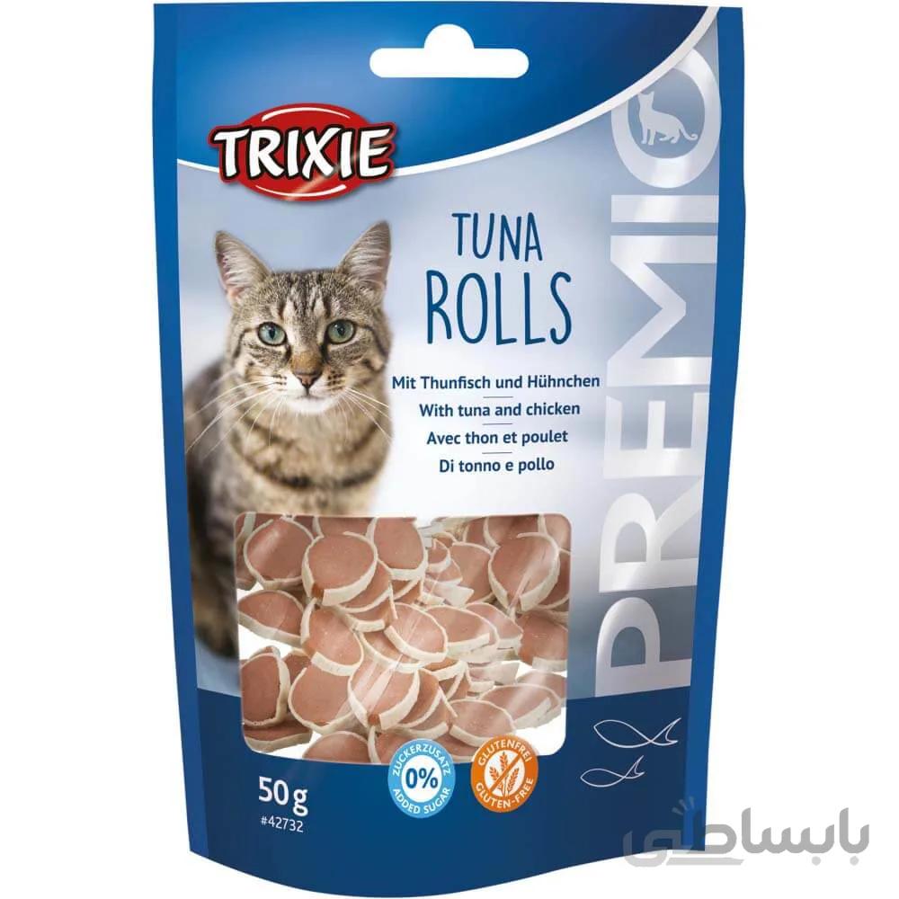 تشویقی گربه تریکسی مدل Tuna Rolls وزن 50 گرم