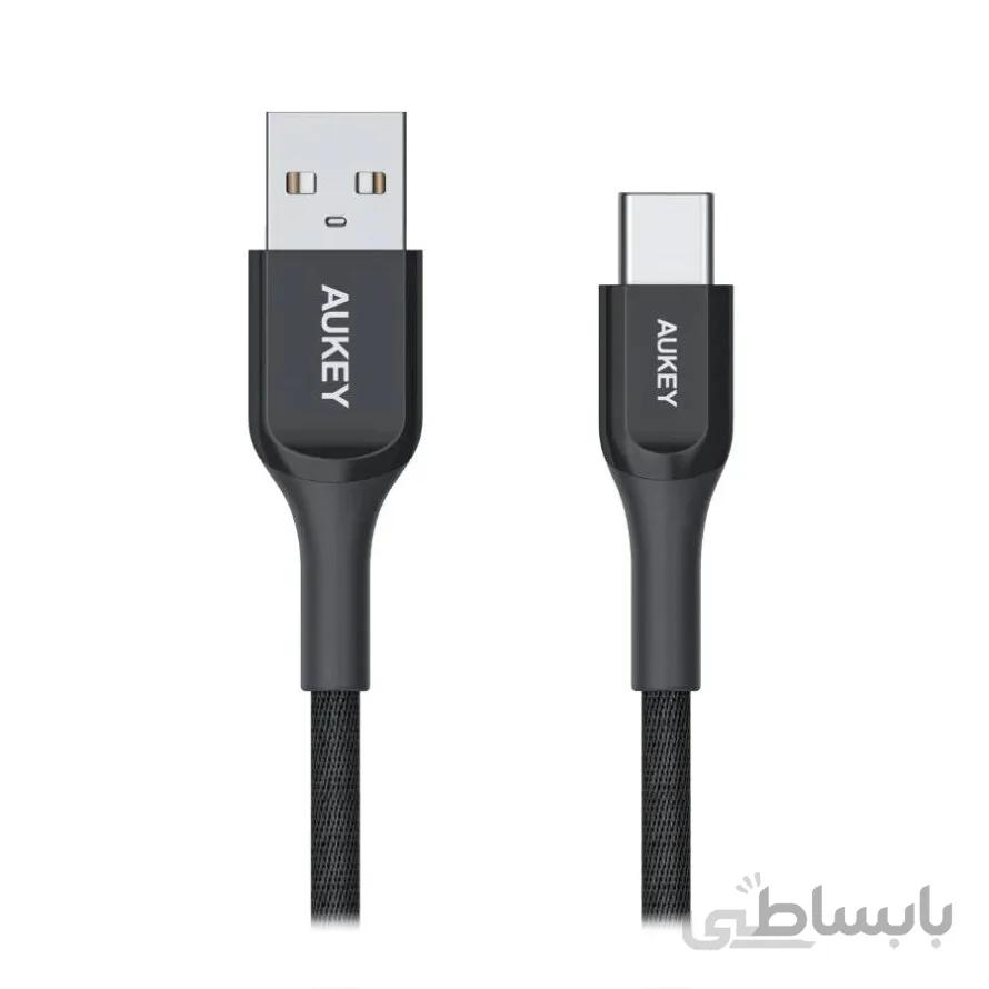 کابل 2 متری USB 3.1 به USB-C آکی CB-AKC2 ا Aukey USB 3.1 To USB-C 2m Quick Charge 3.0 Kevlar Cable