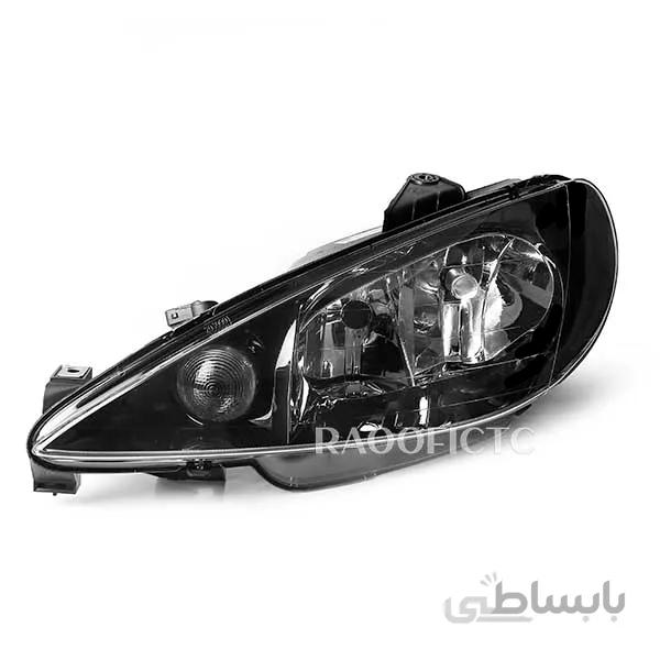 چراغ اسپرت پژو 206 جلو جفت مشکی
