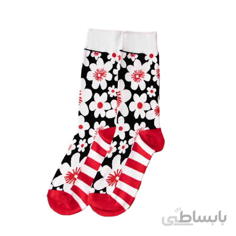 جوراب ساقدار گل سفید خارجی کیوی