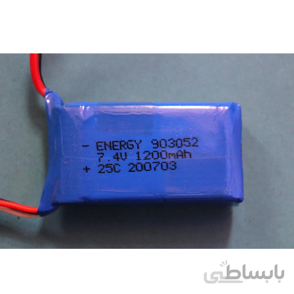 باتری لیتیوم پلیمر 7.4v ظرفیت 1200mAh دو سل 25C مارک Energy