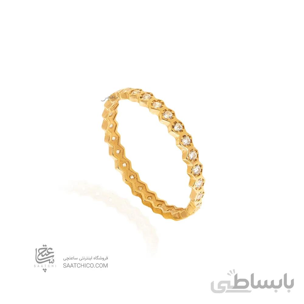 انگشتر طلا طرح Bee My Love مدل تمام نگین کد CR542