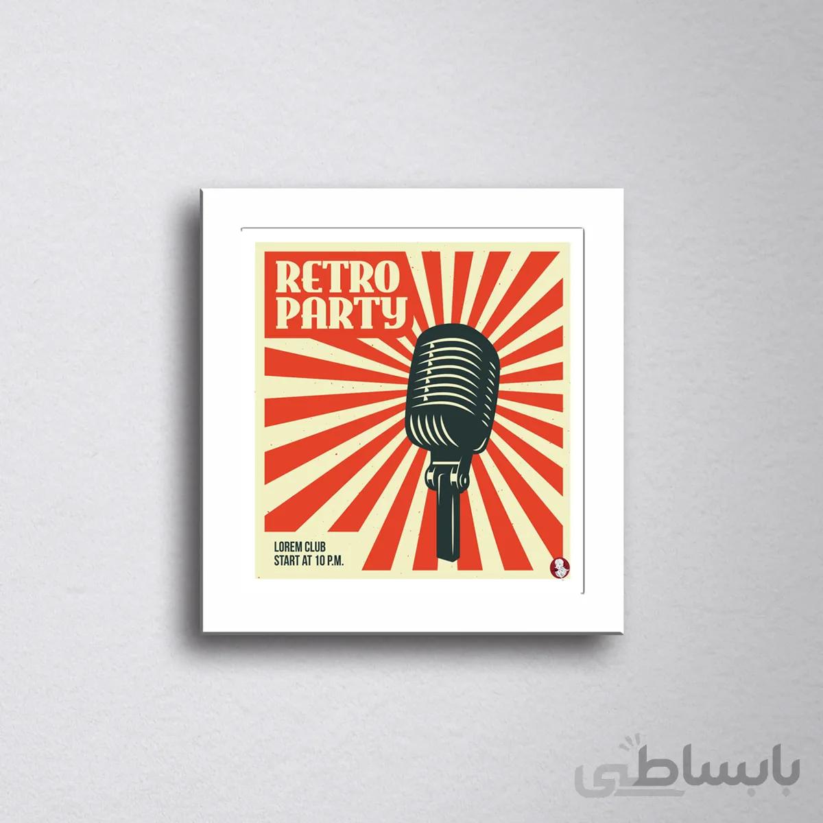 تابلو دیواری موسیقی طرح میکروفون
