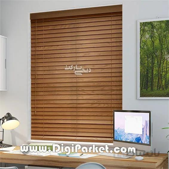 پرده کرکره چوبی کرم ۲.۵ سانتیمتری کد ۶۱۵ خوش سایه