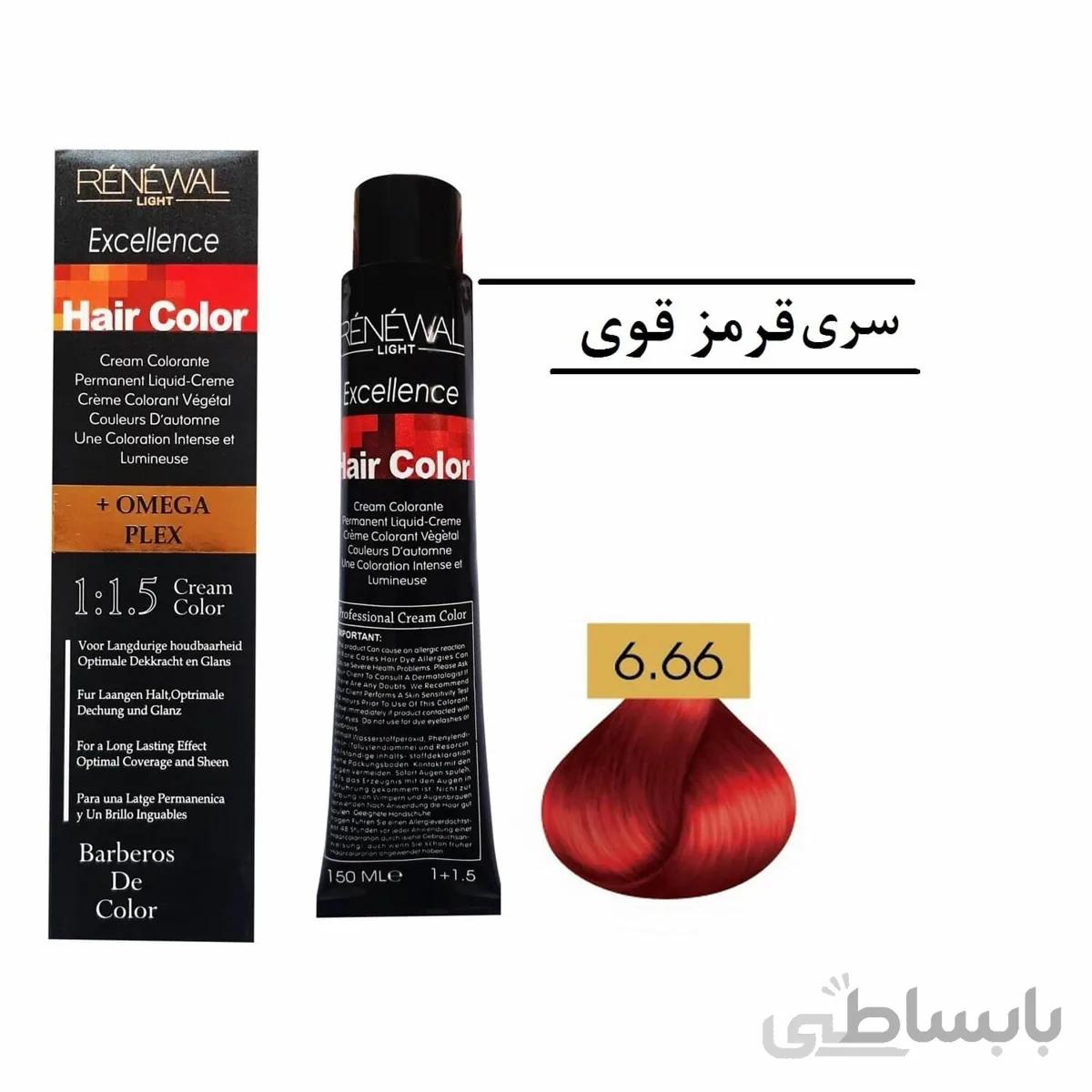 رنگ مو رنوال 6.66 قرمز آتشین قوی