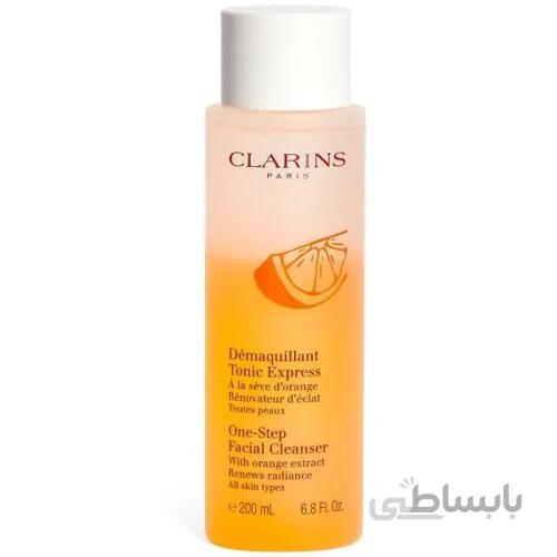 پاک کننده صورت و آرایش دوکاره ویتامین سی کلارنس Clarins مدل Express حجم ۲۰۰ میل ا Clarins One-Step Facial Cleanser with Orange Extract 200ml