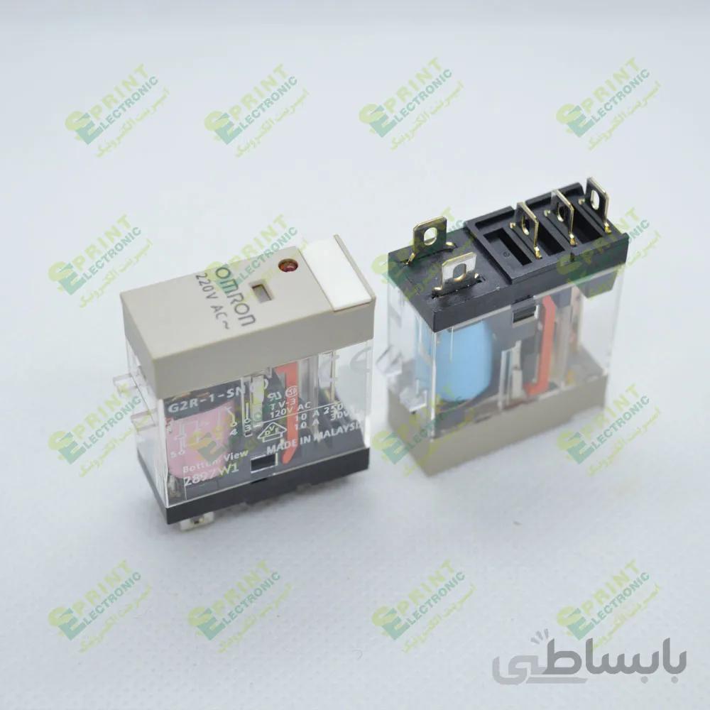 رله 220 ولت شیشه ای 5 پایه10 آمپر G2R-1SN 220VAC