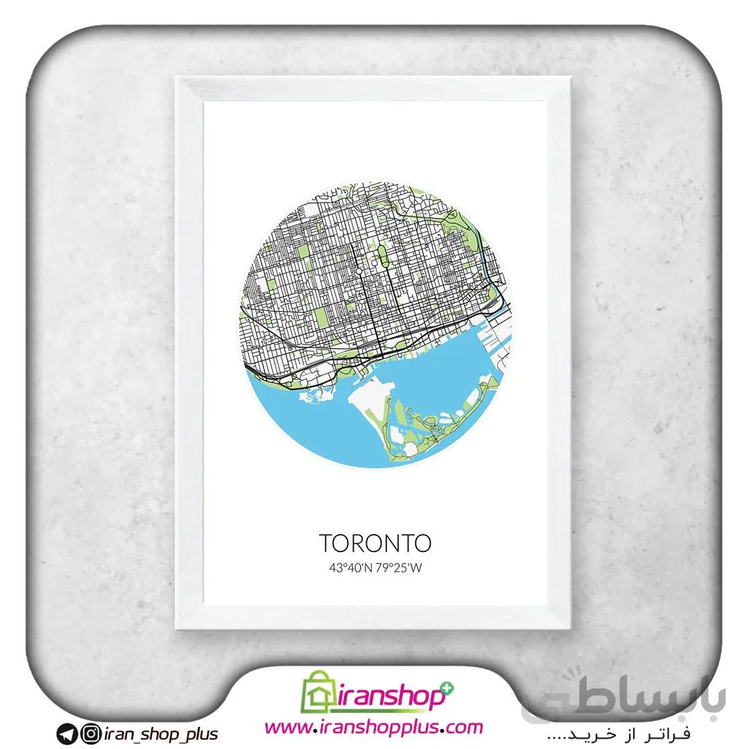 تابلو نقشه شهر تورنتو با تم White Circle