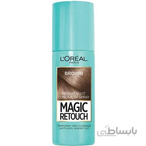 اسپری رنگ (کانسیلر) ریشه مو لورال مدل Magic Retouch | رنگ Brown | حجم ۷۵ میل ا L'Oréal Magic Retouch Spray 75ml - Brown