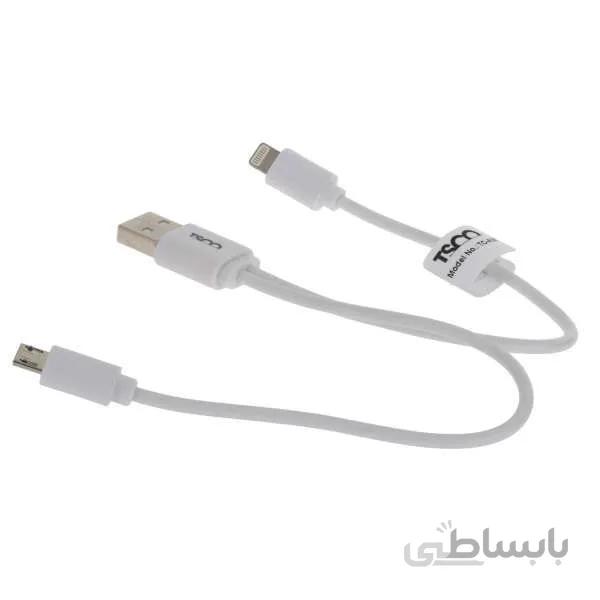 کابل تبدیل USB به microUSB و لایتنینگ تسکو مدل TC-A28 طول 0.2 متر
