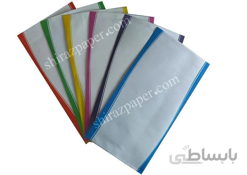پاکت درب رنگی ملخی70گرم(50عددی)