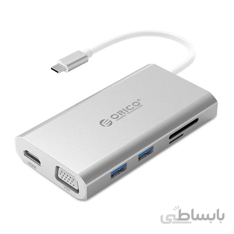 هاب 8 پورت Type-C چند کاره ORICO ADS3