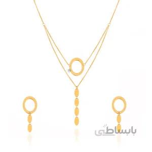 نیم ست طلا طرح هندسی کد LS614