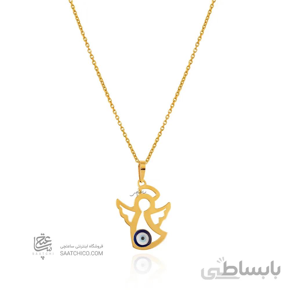 آویز طلا کودک طرح فرشته با چشم نظر کد KP626