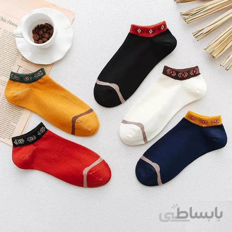 جوراب مچی کف خط دار مچ طرح دار