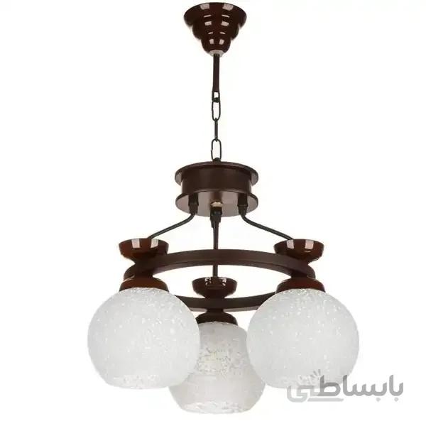 لوستر چوبی ۳ شعله چشمه نور کد G560/3-BR