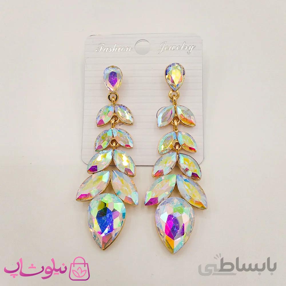 گوشواره زنانه زارا سفید هفت رنگ