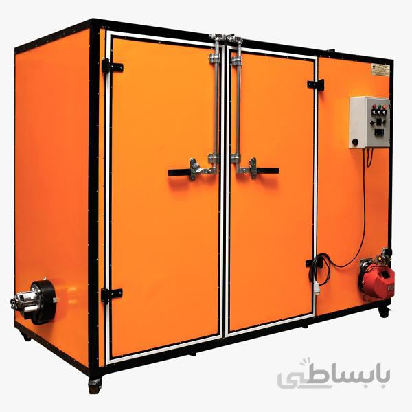 خشک کن میوه دوکابین 350 کیلو گازی T350 تام صنعت طیبلی