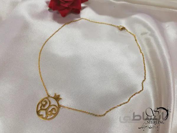 گردنبند استیل یلدایی طرح  انار طرحدار