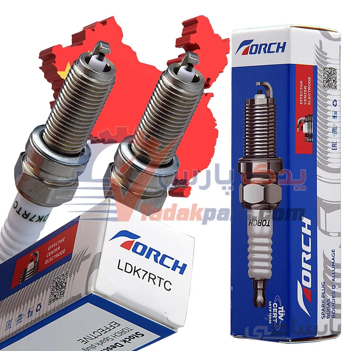 شمع پراید یورو4 برند تورچ چین(بسته4عددی) ا TORCH Spark Plug LDK7RTC CHINA