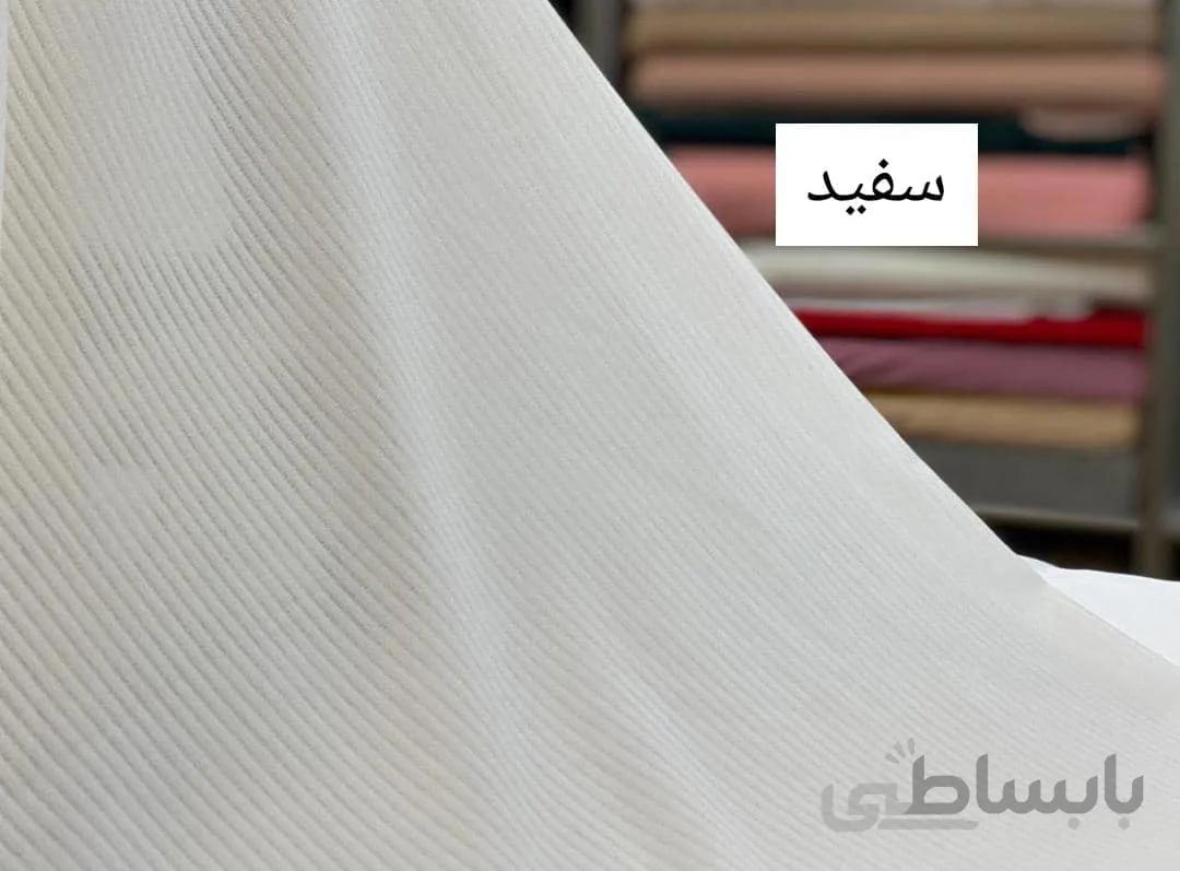 کرپ حریر خطی سفید