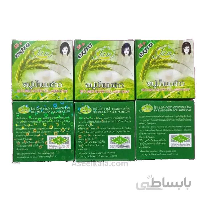 صابون شیر برنج جم Jam بسته 6 عددی