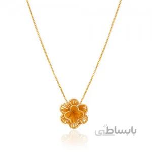 گردنبند طلا طرح گل فیوژن کد CN448