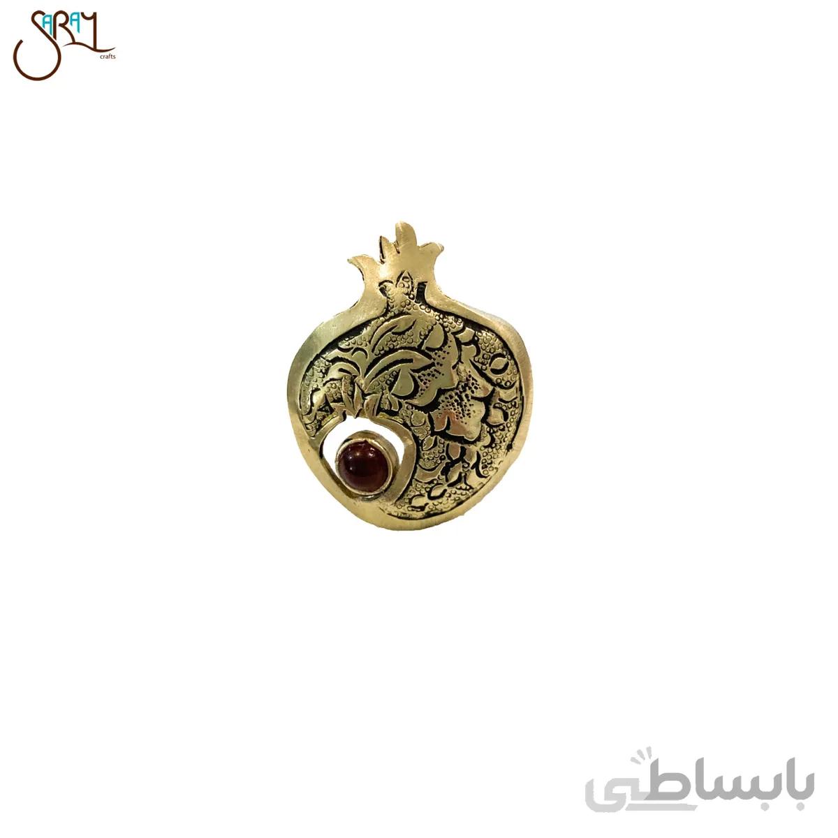 انگشتر برنجی دست ساز طرح انار مدل 27015