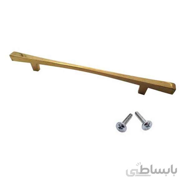 دستگیره کابینت دوپیچ طلایی فلزی مدل G310 طول 24.5 سانتیمتر