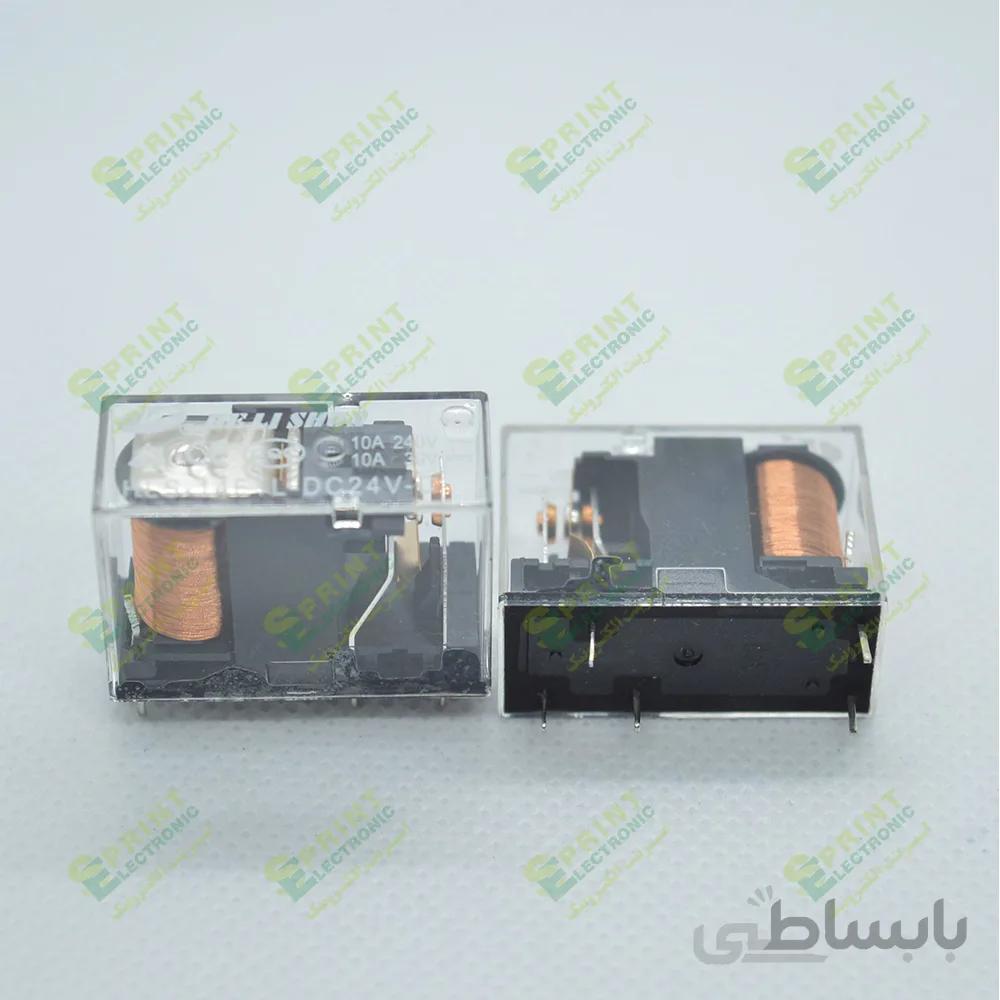 رله 24 ولت شیشه ای 5 پایه 10 آمپر HLS-14F1L-DC24V-C
