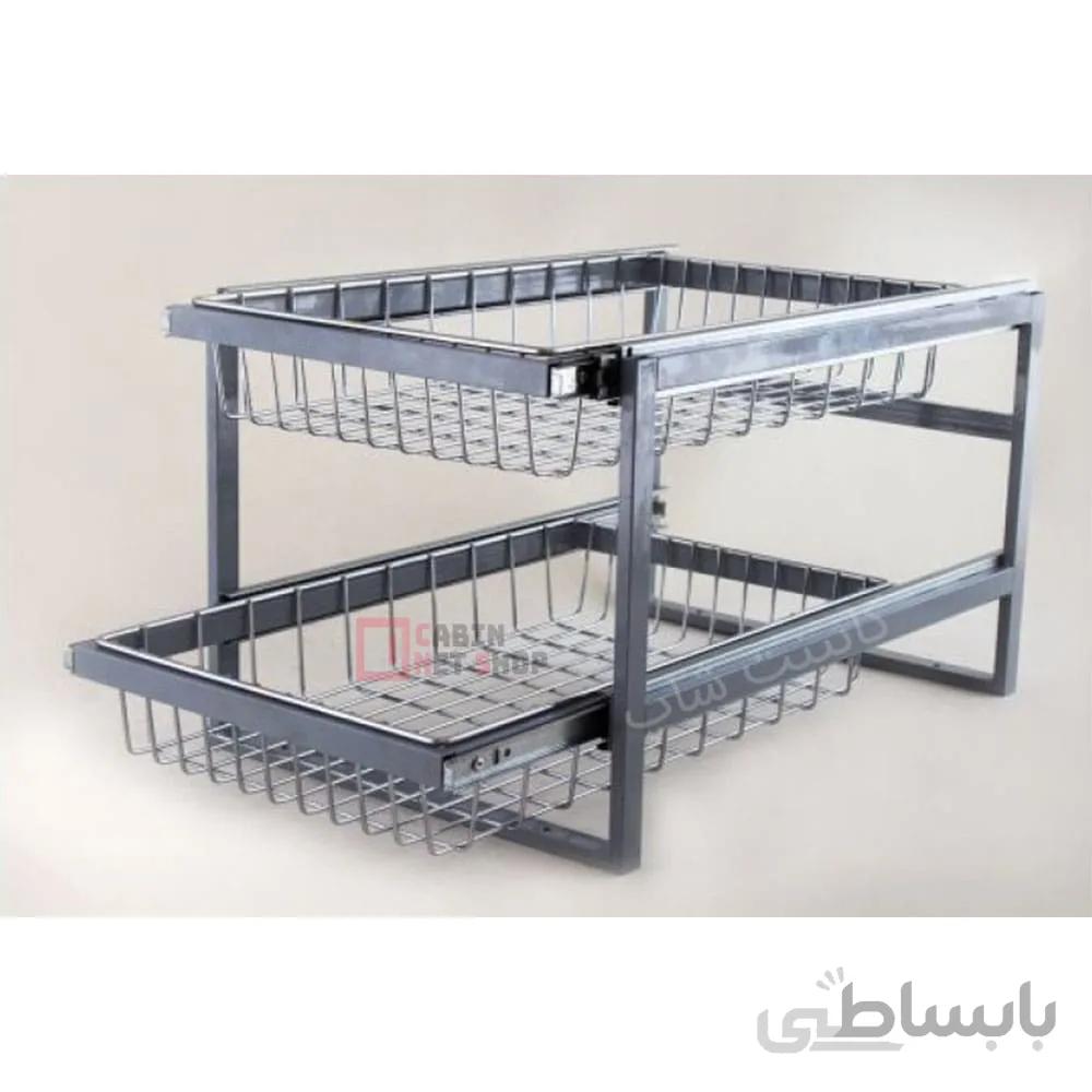 سبد سوپر مارکت سیب زمینی پیاز تک تک ریل کف 2 طبقه فراسازان