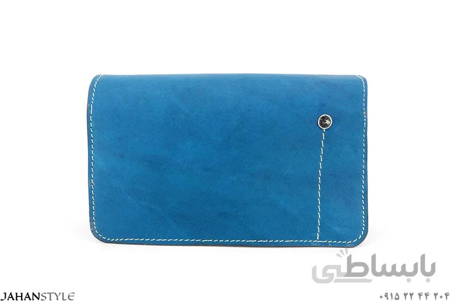 کیف دوشی کوچک زنانه چرم طبیعی آبی
