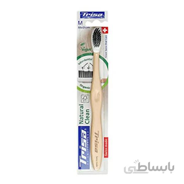 مسواک گیاهی تریزا مدل Natural Clean دارای برس متوسط
