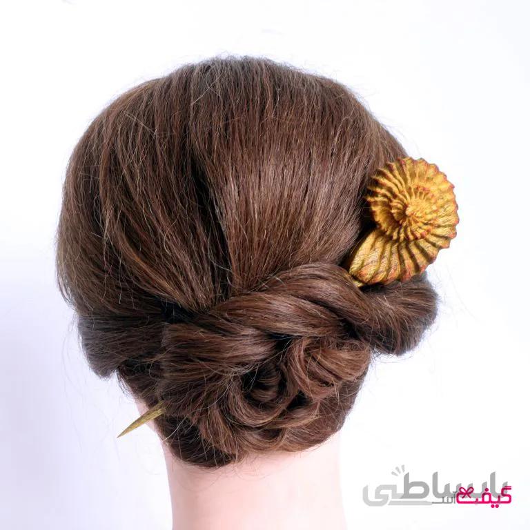 گیره مو دستساز طرح آمونیت